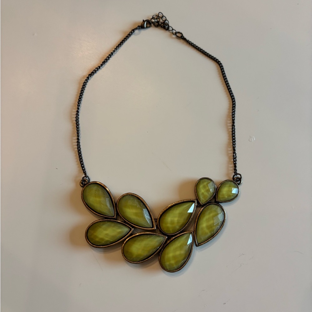 World Market yellow beveled jewel necklace